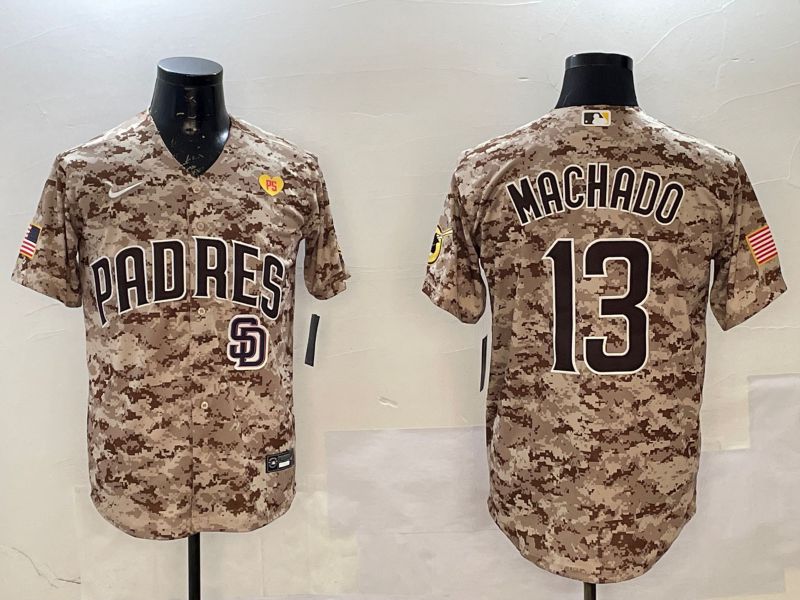 Men San Diego Padres #13 Machado Camo Game 2025 Nike MLB Jersey style 1
